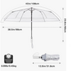  Clear Travel Umbrella Windproof, Automatic Open and Close Transparent Foldable Compact Umbrella for Rain
