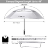 Titanium Silver PU Coated Windproof Golf Umbrella - 62