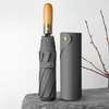 Elegant Classic Umbrella with Wooden Handle Automatic