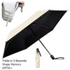 Shape Memory Folding Umbrella Holds in 3 Seconds UPF50+ 100% Blackout 100% Light Blocking