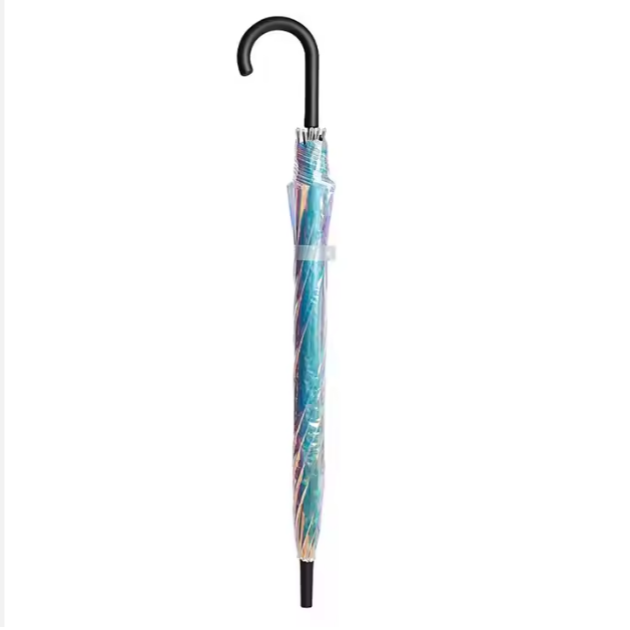 Colorful Laser Transparent Umbrella – Your UPF50+ Shield Against Rain & Sun