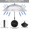 Titanium Silver PU Coated Windproof Golf Umbrella - 62