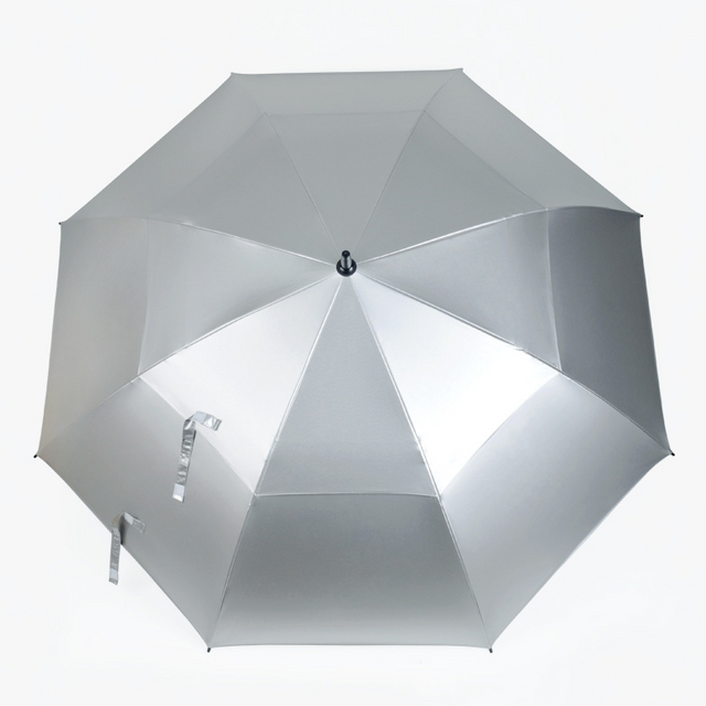 Titanium Silver PU Coated Windproof Golf Umbrella - 62