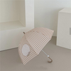 Korean Style Vintage Plaid Kids Umbrella - Cute Toddler Rain Gear for Photoshoots, Aesthetic & Safe