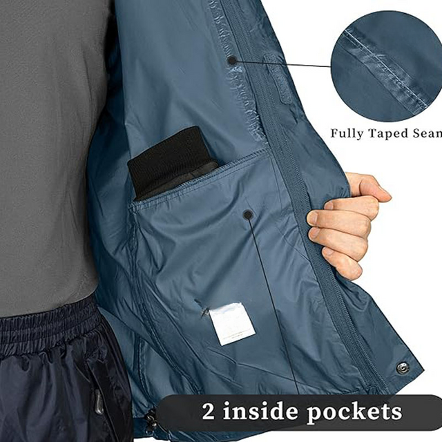 Waterproof Rain Jacket - Ultra-Lightweight & Breathable Windproof Coat for Men