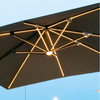 10ft Offset Cantilever Umbrella - Infinite Tilt Mechanism, Waterproof & UV-Resistant Canopy Made from Recycled Materials, w/ Heavy-Duty Cross Base for Commercial Landscaping