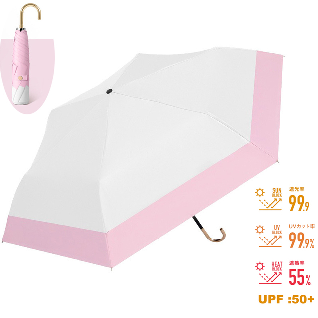 Sun Protection Folding Umbrella with Aluminium Handle 