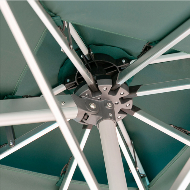 10ft Offset Cantilever Umbrella - Infinite Tilt Mechanism, Waterproof & UV-Resistant Canopy Made from Recycled Materials, w/ Heavy-Duty Cross Base for Commercial Landscaping