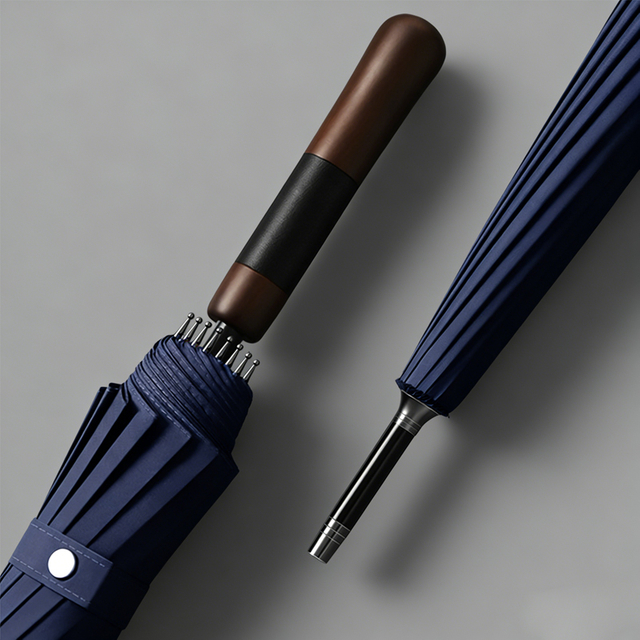 Windproof Golf Umbrella with Wooden Handle Auto-Open