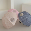 Korean Style Vintage Plaid Kids Umbrella - Cute Toddler Rain Gear for Photoshoots, Aesthetic & Safe