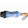 Compact Foldable Umbrella with Wood Handle & Windproof 